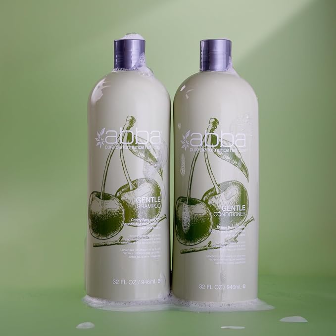 ABBA - Pure Gentle Shampoo & Conditioner Soothing & Nourishing Value Duo Set – Cherry Bark & Aloe, 32 fl oz Each