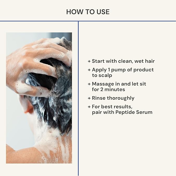 Blueprint Bryan Johnson Peptide Shampoo – 8-Peptide Scalp Treatment with VEGF, Caffeine, Menthol & Arginine – Fragrance-Free & Gentle Formula for Fuller-Looking, Stronger Hair (3.5oz)