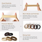 Bessrung 80 Pcs Brown Hair Ties No Damage, Seamless Elastic Hair Ties for Women Girls, Strong, Stretchy Hair Bands, Soft Nylon Ponytail Holders for Thin Thick Hair, Hair Accessories for Christmas Gift