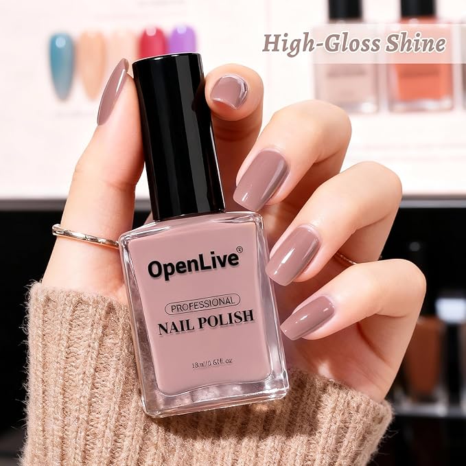 18ml Light Brown Nail Polish Large Volume Quick Dry Nail Polish, Long Lasting Shine, Fingernail Toenail Nail Art DIY Home Travel Nail Art Gift