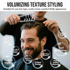 Volumizing Texture Comb, Wide-Tooth Hair Styling Comb for Men & Women, Fluffy Curly Texture Roots Volume Combs, Bangs Seam Grooming Styling Tool, Grey