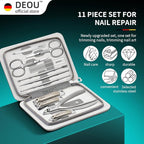 DEOU Kit Grooming Nail Clippers Set 11 in 1 Stainless Steel Professional Manicure Kit Nail Clippers Set for Women, 11pcs Luxurious Personal Care Manicure Nail Gift Set for Travel or Home