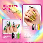 Beetles Gel Nail Polish Set, 6 Colors Silver Cat Eye Gel Polish Sheer Jelly Red Pink Yellow Green Black Neon Gel Translucent Glitter Effect with Magnet Soak Off UV Manicure Gifts for Women