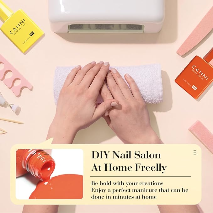 CANNI 6Pcs 9ml Yellow Orange Fall Gel Nail Polish Set- Orange Red Yellow Fall Colors Gel Polish Kit DIY at Home Salon Christmas New Year's Gifts for Girls