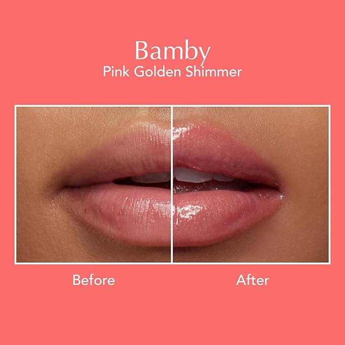 Thrive Causemetics Sheer Strength Lip Plumping Peptide Gloss, Lip Plumper with Vitamin E, Peptides, Plumps, Smooths & Hydrates Lips, High Shine, Vegan & Cruelty Free, Bamby (Pink Golden Shimmer)