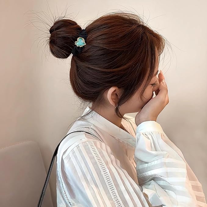 Silk Scrunchies Hair Ties 3Packs – Super Soft Thin Hair Scrunchies, Gentle on Hair, Heart Decorated Hair Accessories for Women