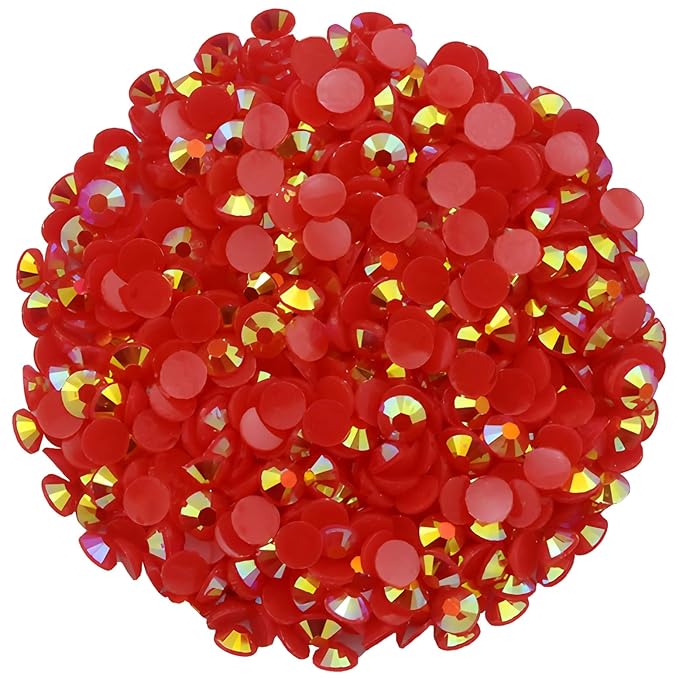 2250 Pcs SS16 4mm AB Flatback Rhinestones for Nails Art Crafts Glitter Round Shine Gems Crystals DIY Clothes Shoes （Red AB）