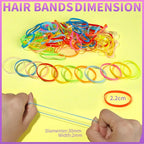 Teenitor Elastic Hair Bands, Small Hair Elastics, 2000pcs Multi Color Hair Ties, Hair Holder Elastic Rubber Bands for Girls, 11 Colors