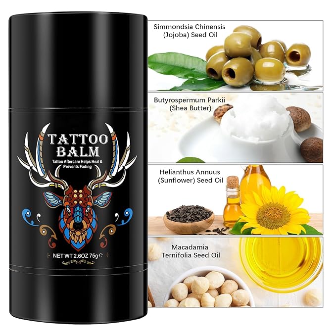 2pack Tattoo Aftercare Butter Balm, 2.6 oz, Old & New Tattoo Moisturizer Healing Brightener for Color Enhance, Natural Tattoo Cream