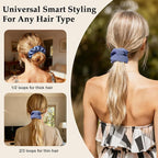 Satin Scrunchies for Women – 8PCS Blue Silk Hair Ties – No Crease, Frizz-Free, Gentle Elastic Hair Bands for Thick & Thin Hair, Soft & Stylish Hair Accessories Gifts