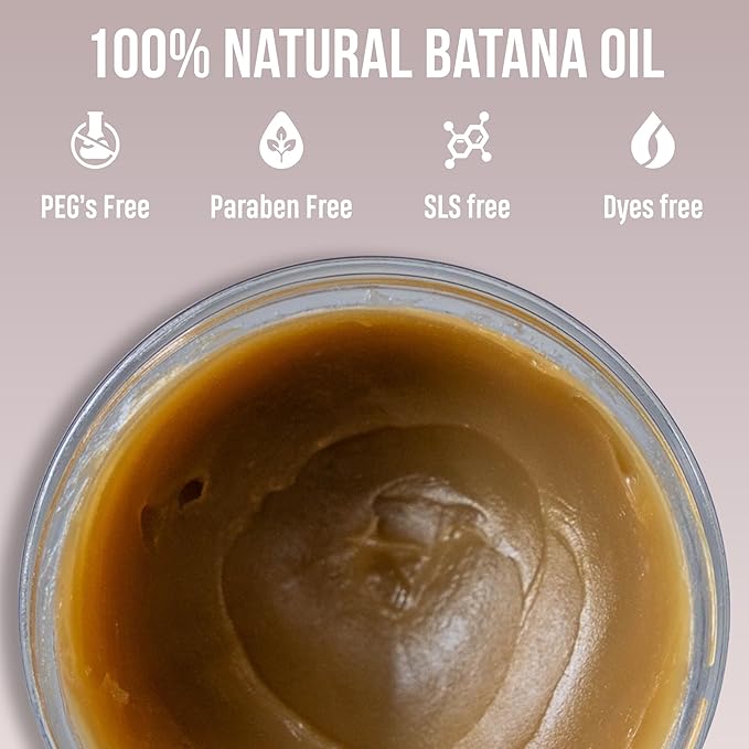 SAVION Raw Batana Oil for Hair Growth - 100% Pure Unrefined Organic Batana Oil Paste, Natural Hair Treatment for Thick Strong Strands - Honduras Sourced - Includes a Shower Cap, 4 Fl Oz, 120 ML