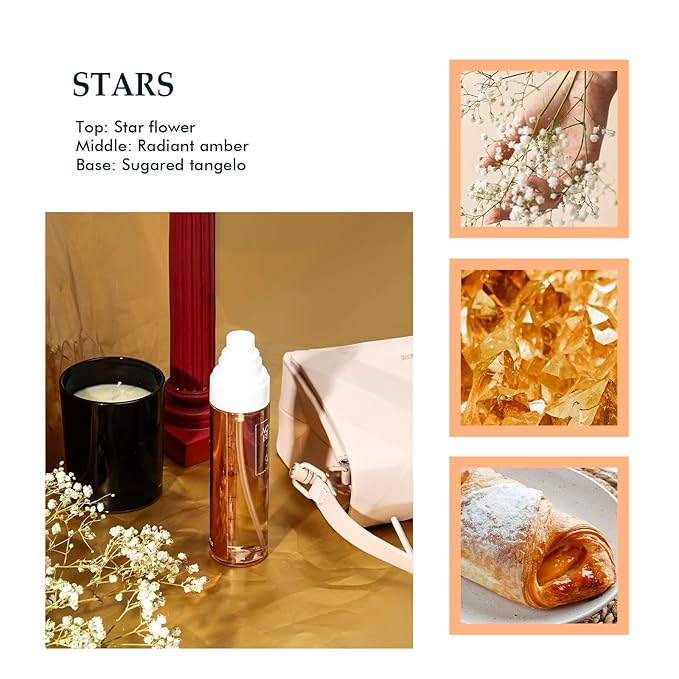 Body Spray for Women, Fragrance Mist Gift Set, Pack of 3, Each 3.4 Fl Oz, Total 10.2 Fl Oz, Cherry Blossoms, Stars, Night