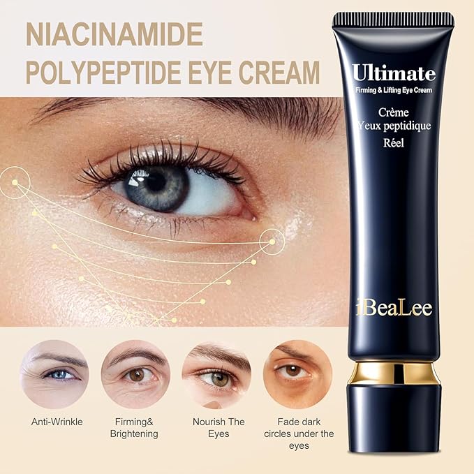 Temporary Instant eye Tightening cream, Quickly Reduces eye bags and dark circles, daily anti-aging,quickly repairs wrinkles,reduces fine lines,contains hyaluronic acid retinol-Locks in Moisture-B1BB