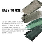 4 Colors Matcha Green Eye Shadow Powder Palette Makeup, Highly Pigmented Waterproof Matte Shimmer Quad Eyeshadow Palette for Women, paleta de sombras de ojos, Blendable, Vegan 12