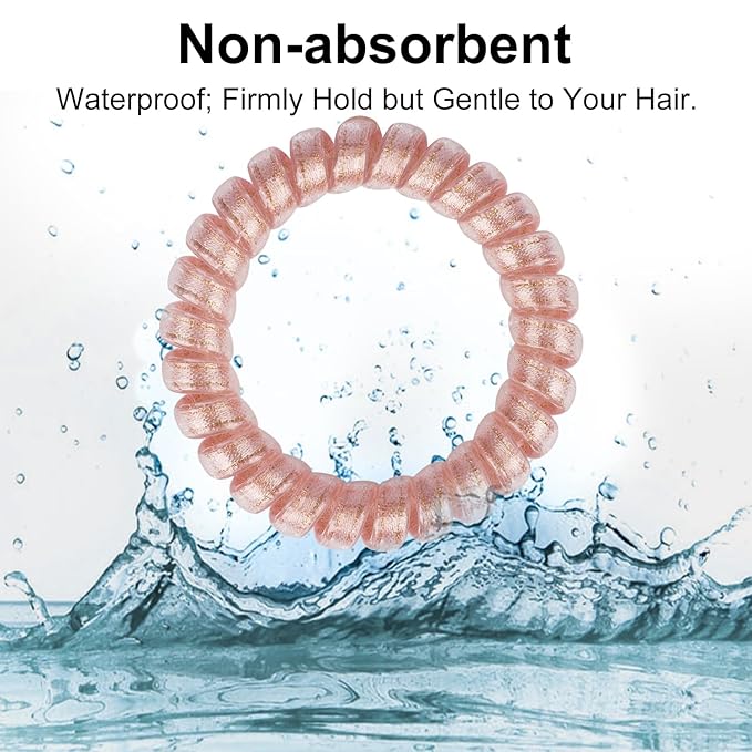 JessLab Spiral Hair Ties for Women, 10-Pack Traceless No-Damage Ponytail Holders, Coils Hair Bands for Girls, Assorted Colors