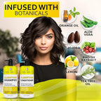 Clarifying Shampoo and Conditioner Set - Sulfate Free Hair Care Products for Women and Men - Build Up Remover for Curly, Straight, Color Treated, Oily and Black Hair - Hydrating Dry Split Ends Formula