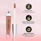 Frankie Rose Cosmetics Ultra Matte Liquid Lipstick - Long Lasting Lip Cream - Highly Pigmented, Smooth, Creamy Lip Color for Women - Not So Good Girl