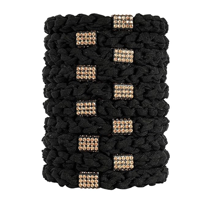 Black Hair Tie for Women Girls, Elastic Hair Ties No Damage Ponytail Holder