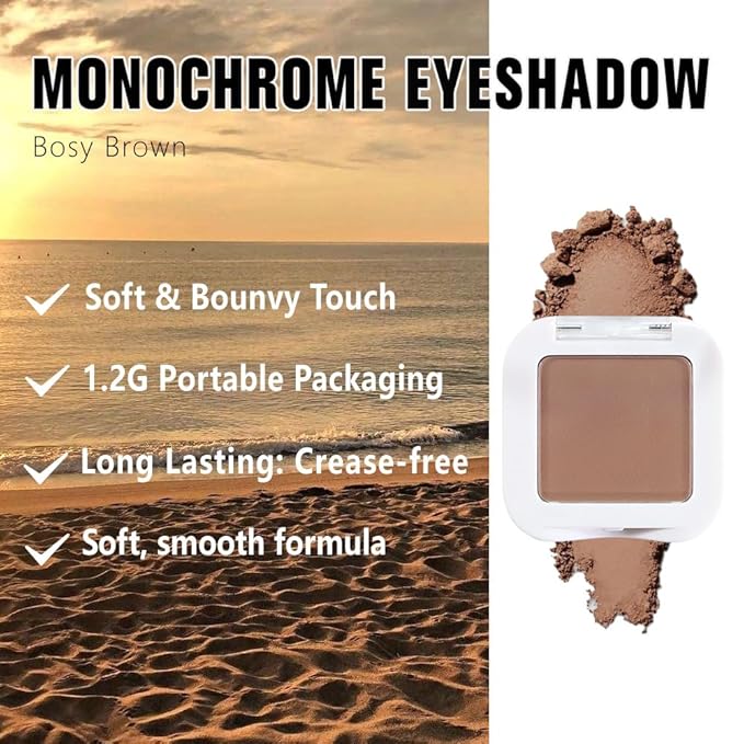 evpct Matte Brown Eyeshadow Palette Makeup for Older Women, Nude Rosy Brown Cream Eye Shadow Palette Single for Older Women Matte, Monochrome Natural High Pigment Mini Eyeshadow Sombra Para Ojos