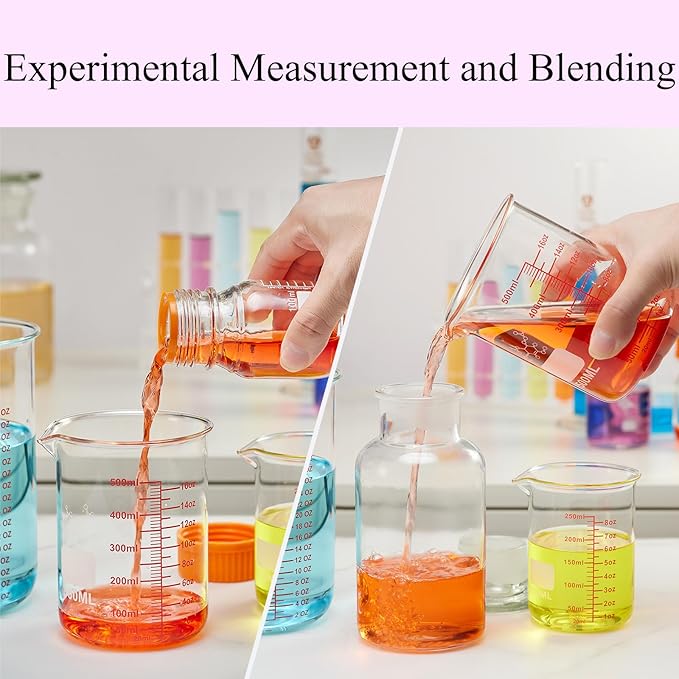 3 Piece High Borosilicate Glasss Liquid Measuring Cups, Includes 150ml(5OZ),250ml(8OZ),and 500ml(16OZ), Dishwasher, Freezer, Microwave, and Preheated Oven Safe, Essential Kitchen Tools