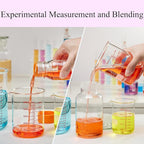 3 Piece High Borosilicate Glasss Liquid Measuring Cups, Includes 150ml(5OZ),250ml(8OZ),and 500ml(16OZ), Dishwasher, Freezer, Microwave, and Preheated Oven Safe, Essential Kitchen Tools