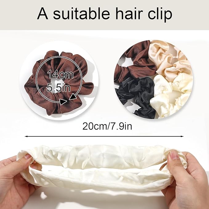 Hair Scrunchies for Women - Hair Ties No Damage Both for Thick Hair or Thin Hair Curl Hair No Crease Scrunchies Ponytail Holder No Hurt Your Hair