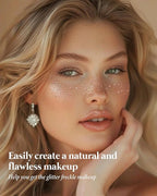 Body Face Glitter Rave Festival Pride Party Accessories - Rose Gold Waterproof Face Tattoos Speckles Makeup Patches for Women - 8 Counts