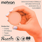Mehron Makeup Paradise Makeup AQ Refill Size | Stage & Screen Performance, Face & Body Painting, Beauty, Cosplay, and Halloween | Water Activated Face Paint, Body Paint .25 oz (7 ml) - Pastel Orange