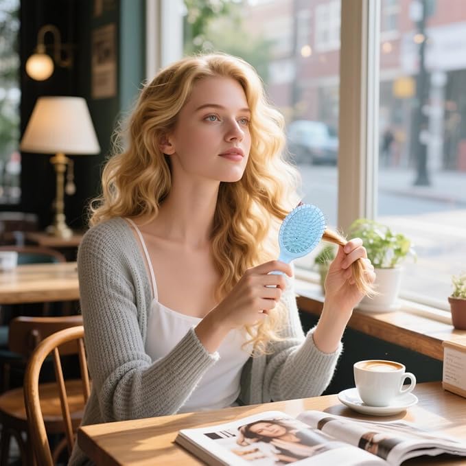 12 pcs Mini Hair Brush,Travel Detangling Brush with Exquisite Packaging Box,Mini Brush for Most Hair Types,Bridesmaid Party Christmas Stockings Filling Wet Hair Brushes (Multicolor)