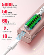 Portable Titanium Cordless Hair Straightener, Heats Up in Seconds & Lasts Up to 50 Minutes & USB C Rechargeable, Dual Voltage Wireless Mini Travel Flat Iron for Edges Bangs - Not for Thick Hair Type