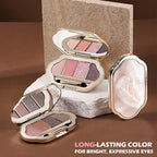 Nude Eyeshadow Palette 4 Colors, Warm Pumpkin Brown Matte & Shimmer Neutral Eye Shadow Quad, Highly Pigmented Long-Lasting Blendable Formula, No-Fallout Daily Makeup Palette for Work, 1#