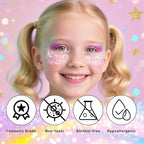 DAGEDA Sparkling Pink Body Glitter Stick,Sparkly Face Glitter Makeup,Holographic Hair Glitters Mermaid Makeup Rave Outfits for Women, Shimmer Face Paint Stick Singer Concert Accessories