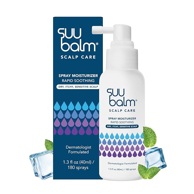 Suu Balm Dry Scalp Treatment, Rapid Itch Relief Anti-Dandruff Scalp Spray Moisturizer, Cooling Itchy Scalp Treatment for Flaky Sensitive & Psoriasis, Cooling Menthol & 5 Ceramides, 1.35 fl oz