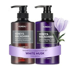 KUNDAL Korean Shampoo and Conditioner Set [White Musk] Salon-quality, Long Lasting Scent, Moisturizing, Sulfate-Free, Argan & Macadamia Oil, Korean Hair care,16.9 fl oz each, Stocking Stuffers