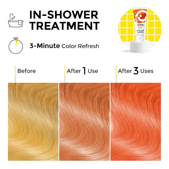 Semi Permanent Hair Color - 6 oz Color Depositing Conditioner with Shea Butter & Almond Oil- Color Conditioner Depositing Hair Mask - Vegan, Paraben, Ammonia & Sulfate Free -Orange