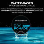 TRENDSTARTER - DRY POMADE (4oz) - Firm Hold - Low Shine - Water-Based Gel Type Pomade - All-Day Hold Premium Hair Styling Products