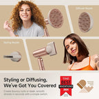 Dreame Pocket Pro Hair Dryer, Dual Voltage Travel Blow Dryer with Diffuser, 1300W Professional HighSpeed Ionic Hair Blower, Fast Drying, Low Noise, Lightweight, No Heat Damage, Global Travel 120V/240V