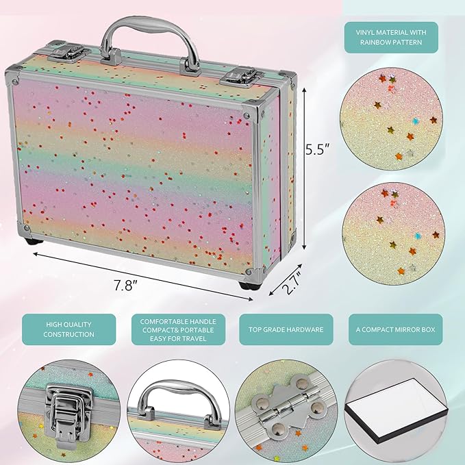 Makeup Kit for Teenager & Women Full Kit, All in One Makeup Set With The Small Cosmetic Train Case, Professional Makeup Kit, Makeup Gift Set for Women Girls (Set B)