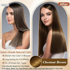 Instant Chestnut Brown Hair Dye Shampoo for Vibrant Hair Color, Natural Herbal Hair Color Shampoo Hair Dye, 3 in 1 Coloring & Care Formula Lasts 3-4 Weeks, Easy & Quick to Use for Women Men, 500ML