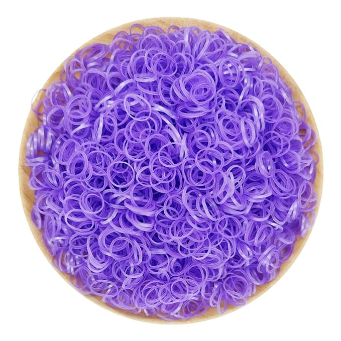 3200 Pcs Elastic Rubber Bands Small Hair Ties Hair Rubber Mini Hair Bands Hair Elastics Tiny Soft Holder Ponytails for Girls (Pearlescent Purple)