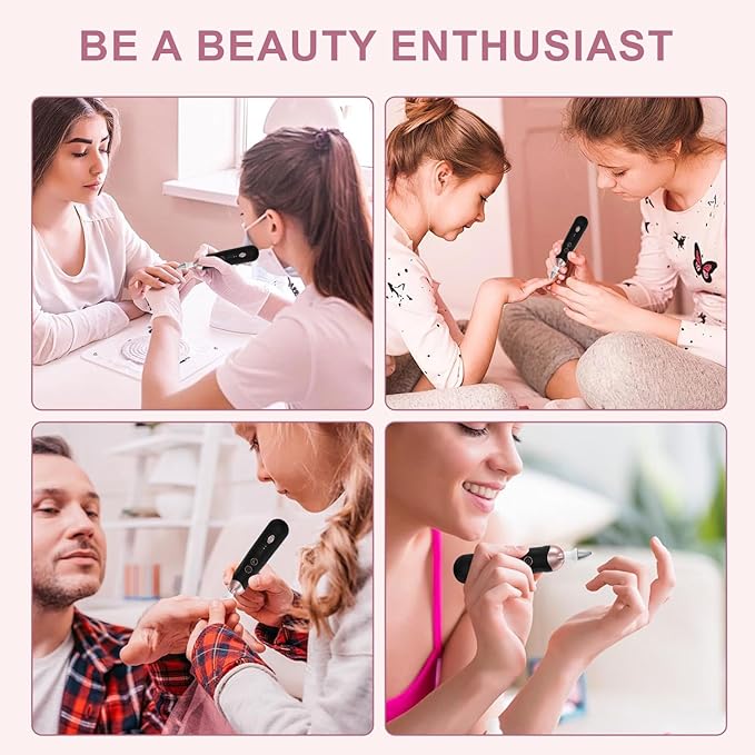 2 Pack 9-in-1 Electric Nail Grinder with 100 Bits: Cordless, 5 Speeds, Professional Manicure & Pedicure Kit