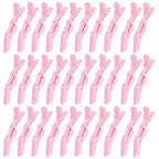 30 Pcs Alligator Hair Clip for Styling Sectioning - Salon Hair Clip for Thick Hair, Plastic Hair Styling Clip with Wide Teeth & Double-Hinged Design (Pink)