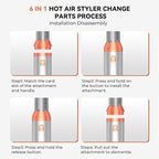 6 in 1 Blow Dryer Brush,110-120V Hair Dryer Brush,110,000 RPM High-Speed,Negative Ion & 4 Adjustable Temp Hot-Air Hair Brush,Detachable Hot Air Styler Set for Women