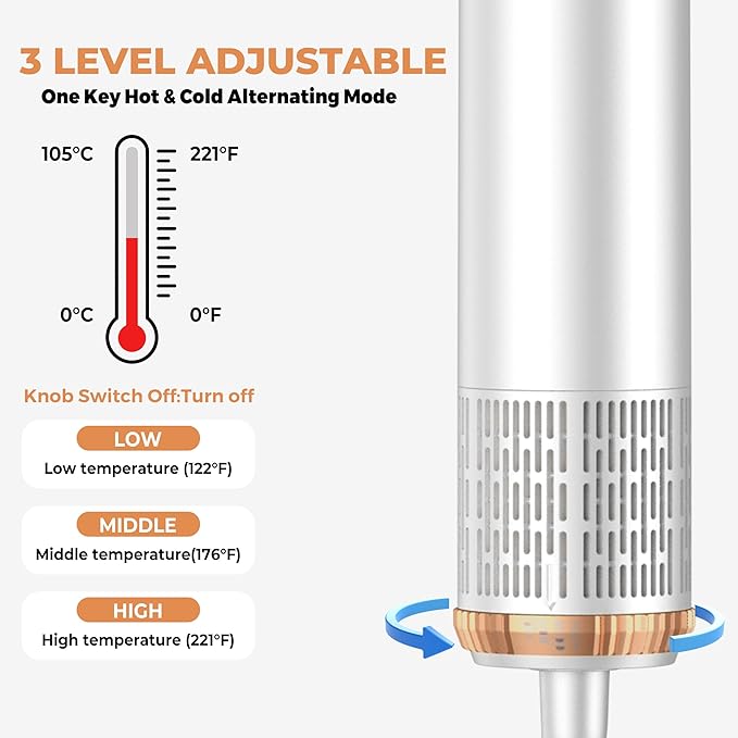 5 in 1 Hair Dryer Brush Set,Professional Negative Ionic Hot Air Styler, Air Curling Wrap Styler,Detachable Blow Dryer Brush With Auto Wrap Curlers,Hair Styling Tools For Straight/Curl/Drying/Smoothing