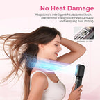 6 in 1 Hair Dryer Brush, Detachable Air Styler, 3 Heat Settings Blow Dryer Brush Frizz-Free Volumizing, Straightening, Curling ALCI Safety Plug for Travel & Home Styling (Pink-Black)