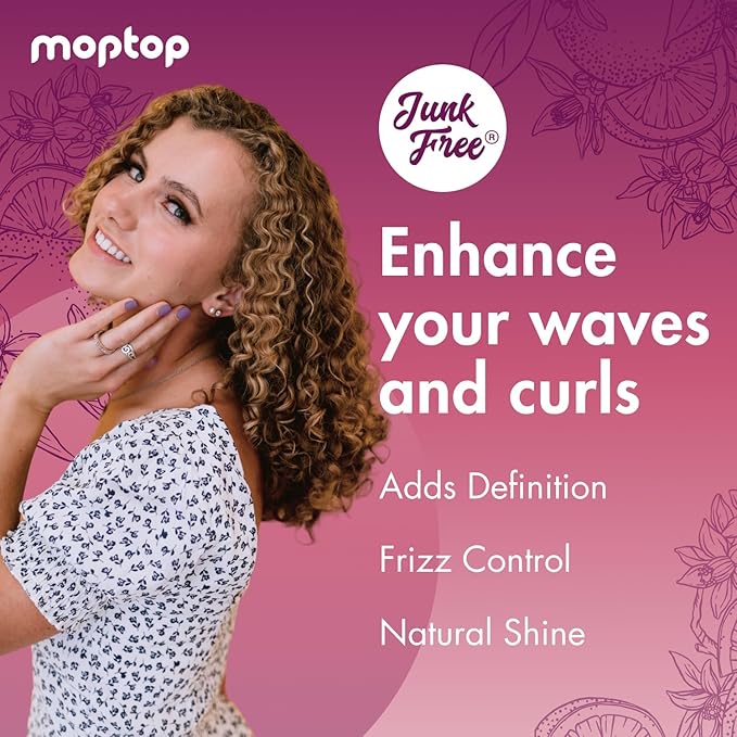 MopTop Curl Enhancer Gel – Curl Defining Gel to Enhance Curly and Coily Hair, Lightweight and Anti Frizz Hair Care with Aloe, Sea Botanicals & Honey (Citrus Medley, 2pk)