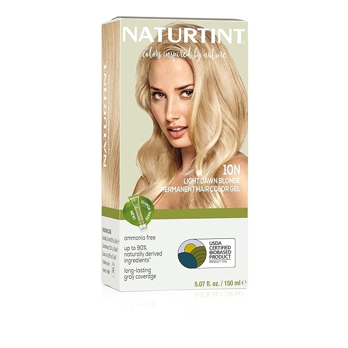 Naturtint 10N Light Dawn Blonde Permanent Hair Color (Pack of 1), Ammonia Free, Vegan, Cruelty Free, up to 100% Gray Coverage, Long Lasting Results (Packaging may vary)