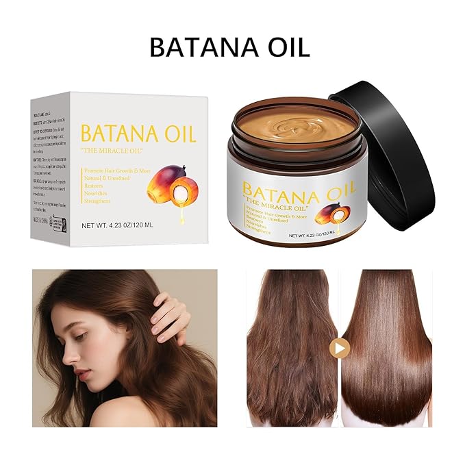 100% Natural Raw Batana Oil for Hair Growth,Organic Raw Prevents Hair Loss, Leaves Hair Smoother, with Keratin, Coffee Extract & Other Ingredients to Enhance Efficacy for Thicker ﻿ (Pack of 1)