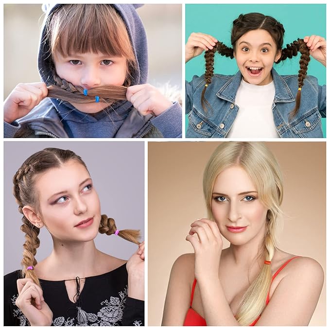 1000pcs Brown Mini Hair Rubber Bands,Soft Small Hair Ties Bands for Kids Toddlers Girls,Elastic Hair Ties for Hair Styling Ponytails Hair Accessories (Multicolored)