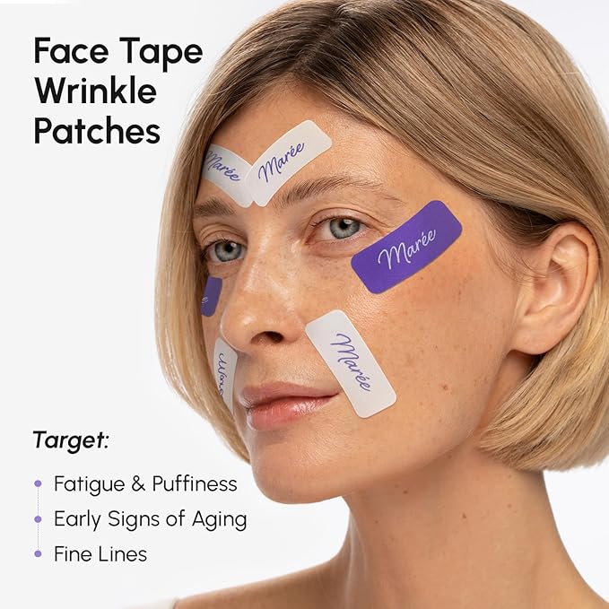 MAREE Face Lift Tape Wrinkle Patches – Anti-Wrinkle Patches for Lip – Smile Line Patches for Eyes, Neck & Forehead – Neck Lift Face Tape for Wrinkles – Overnight Lifting Stickers for Women – 224 Pcs